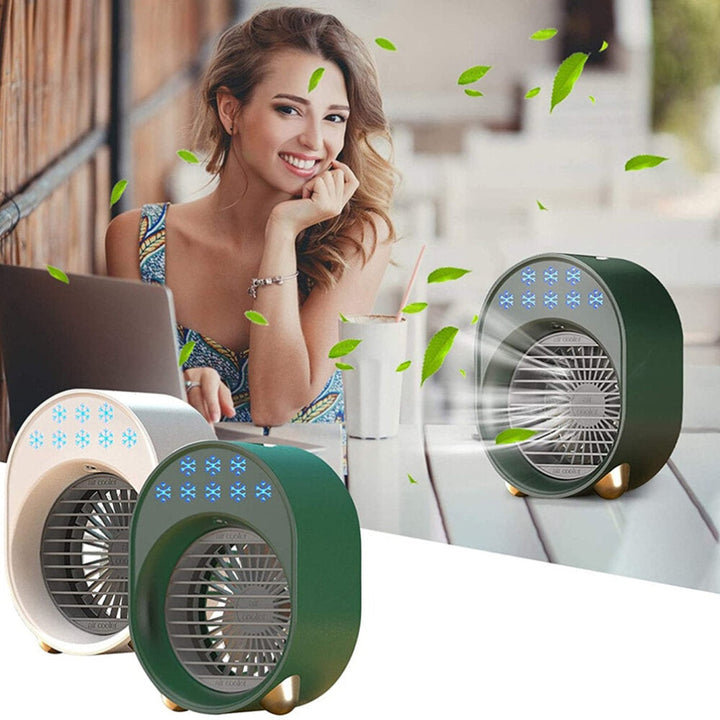 Mini Air Conditioner Portable USB Fan Air Cooler Humidifier 3 Speed Adjustable 6 Color Light Conditioning Purifier Image 2