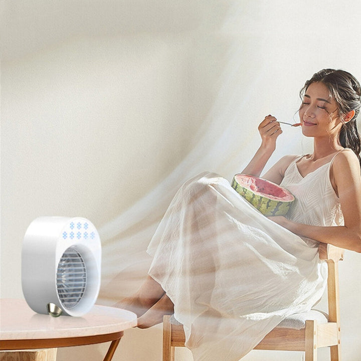 Mini Air Conditioner Portable USB Fan Air Cooler Humidifier 3 Speed Adjustable 6 Color Light Conditioning Purifier Image 5