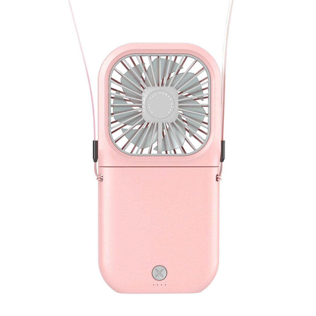 Mini Desk Fan Automatic 90-180 Adjustment Shaking Travel Fan USB Rechargeable with 3 Speeds Image 1