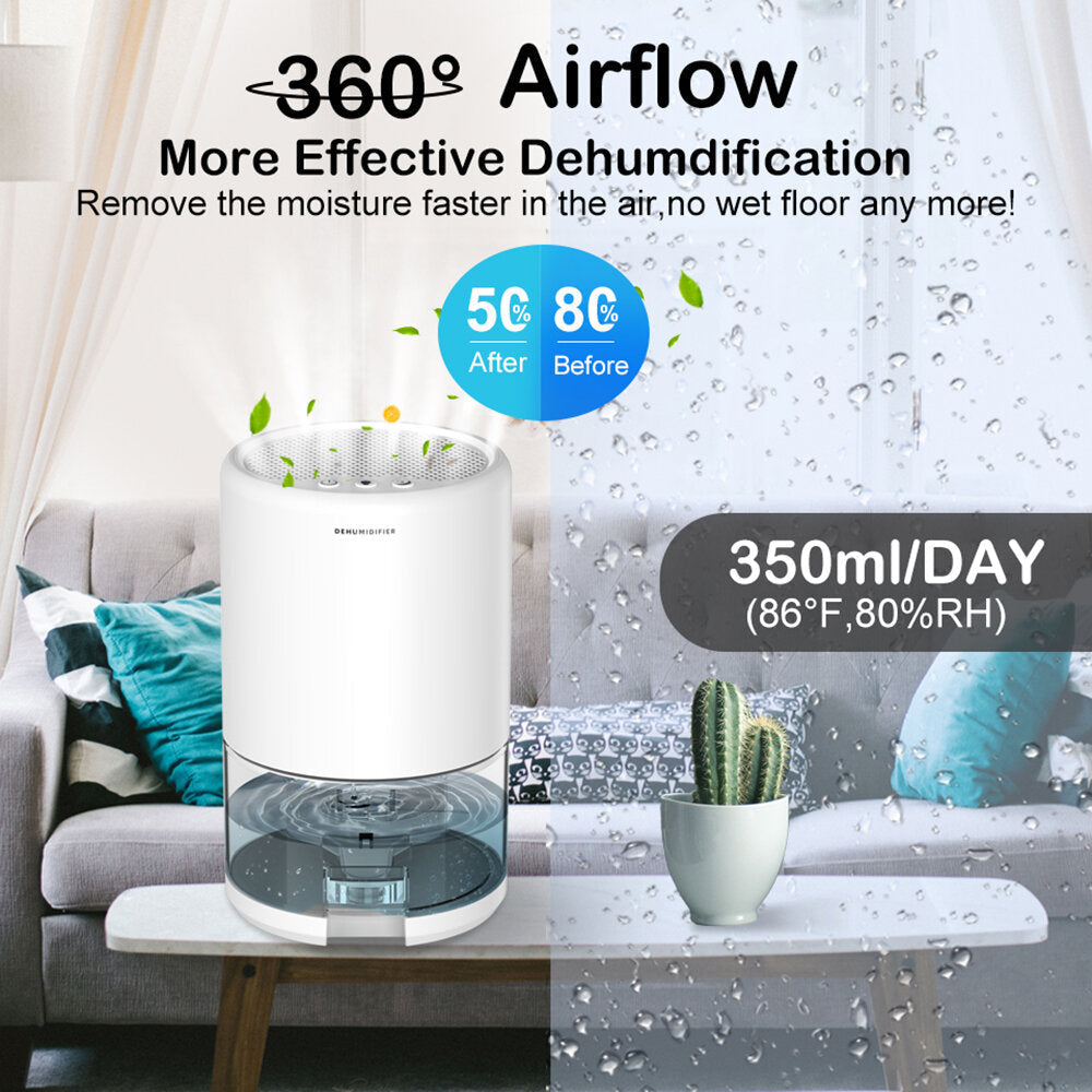 Mini Dehumidifier Air Dryer Moisture Absorber Powerful Dehumidification Negative Ion Sterilization 1000ml Water Tank Image 8