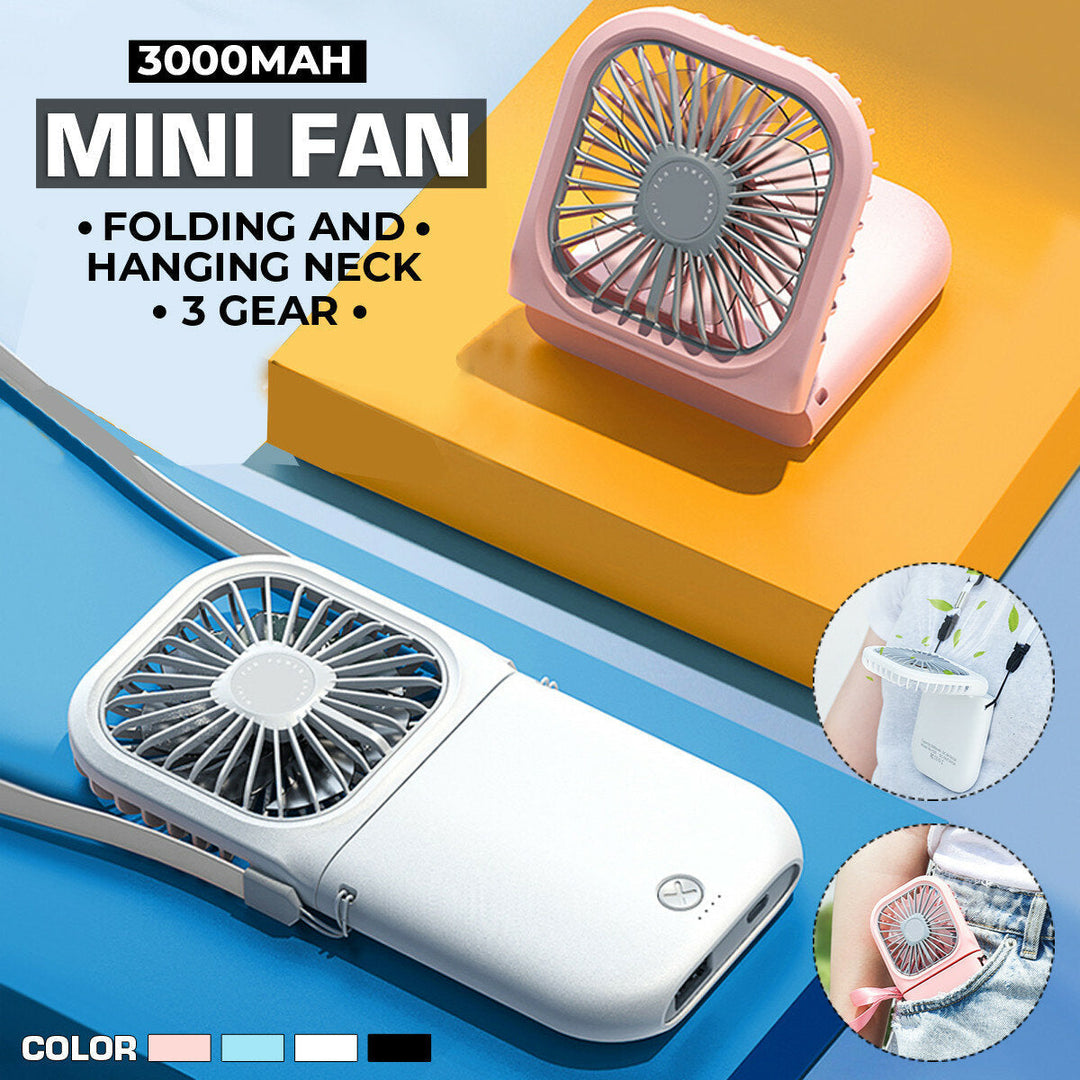 Mini Desk Fan Automatic 90-180 Adjustment Shaking Travel Fan USB Rechargeable with 3 Speeds Image 4