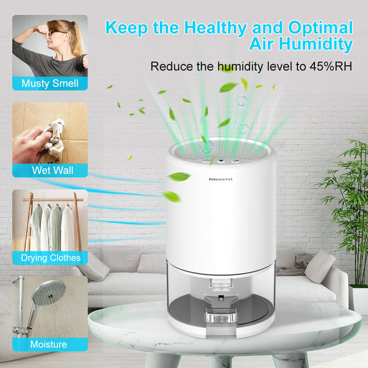 Mini Dehumidifier Air Dryer Moisture Absorber Powerful Dehumidification Negative Ion Sterilization 1000ml Water Tank Image 9