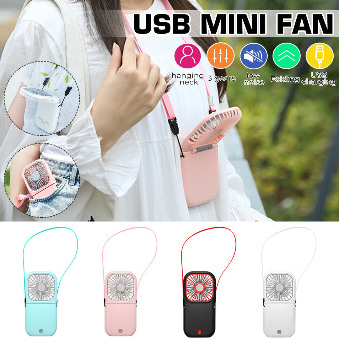 Mini Desk Fan Automatic 90-180 Adjustment Shaking Travel Fan USB Rechargeable with 3 Speeds Image 5