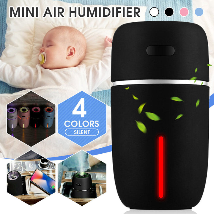 Mini Desktop Ultrasonic Humidifier Aroma Diffuser with Color Lights USB Charing Air Purifier Low Noise for Home Bedroom Image 2