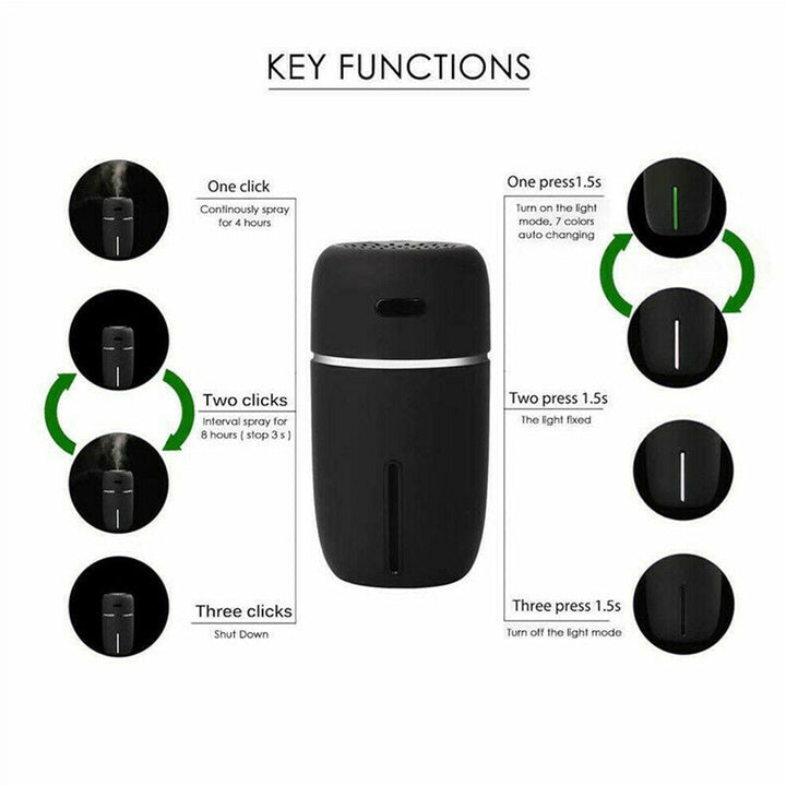 Mini Desktop Ultrasonic Humidifier Aroma Diffuser with Color Lights USB Charing Air Purifier Low Noise for Home Bedroom Image 6