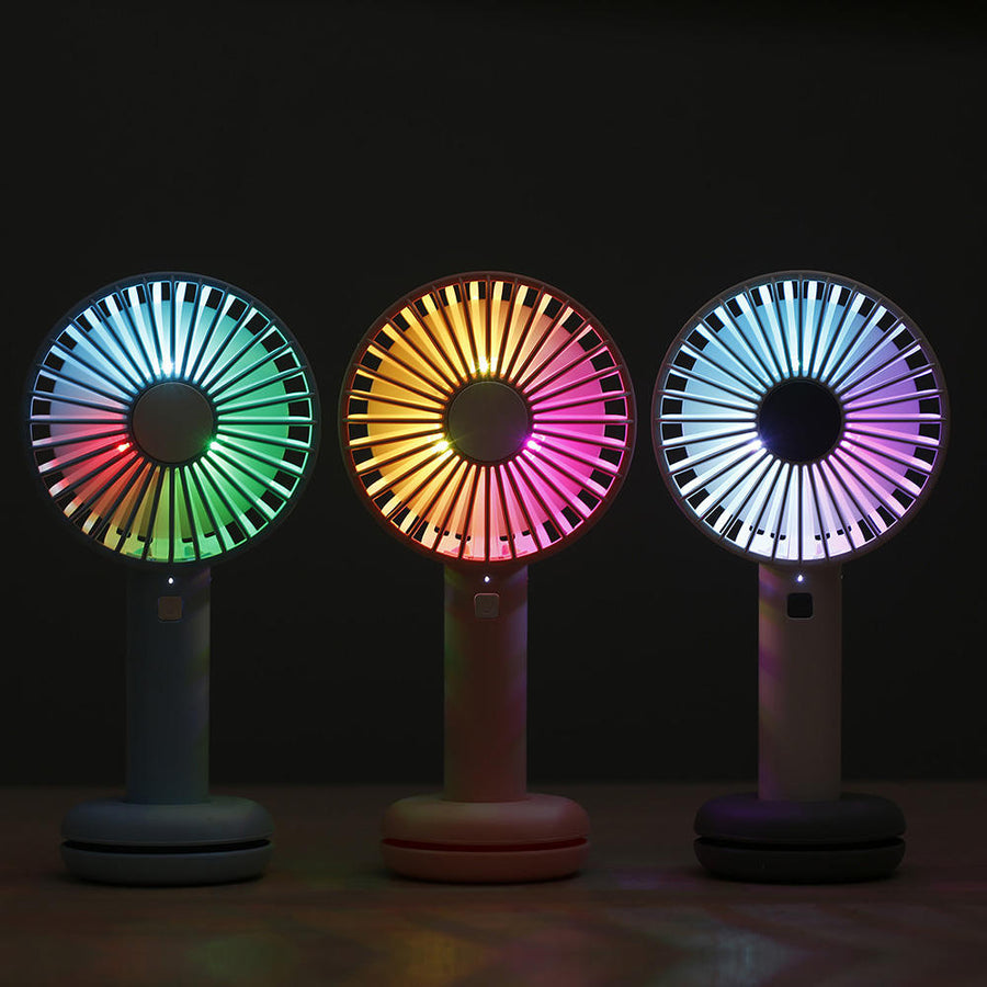 Mini Electronic Desktop Clamp Design LED Night Light USB Rechargeable Fan Image 1