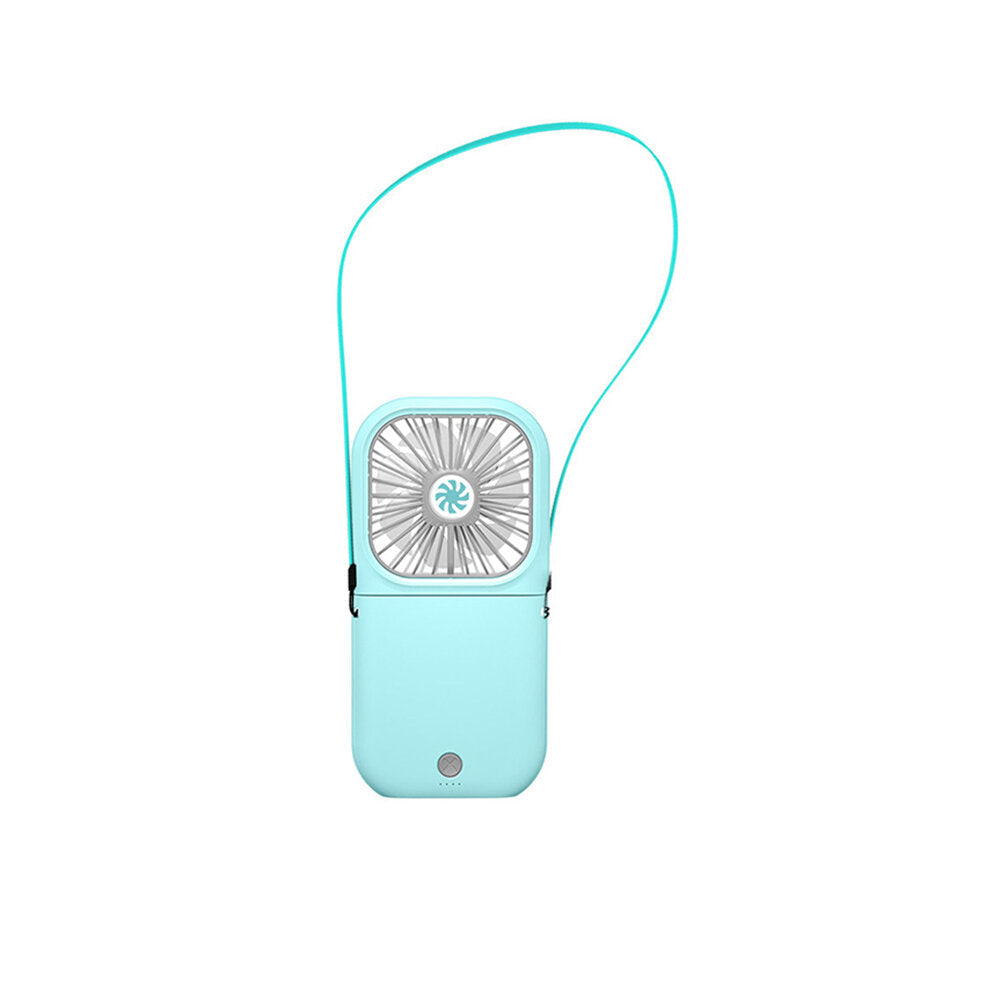 Mini Portable Hanging Neck Fan Folding USB Small Fan Silent Charging Treasure Cooling Fan Battery Hand Held Desk Air Image 6