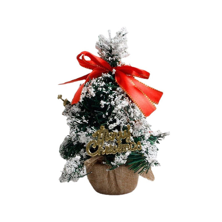 Mini Table Top Christmas Tree Ornament Multi-patterns Random Xmas Home Party Dinner Table Decor Image 11