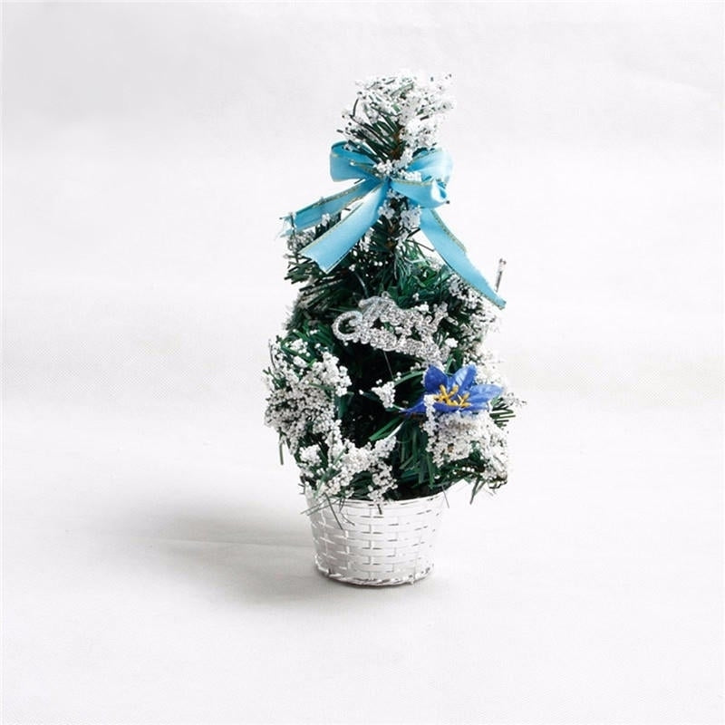 Mini Table Top Christmas Tree Ornament Multi-patterns Random Xmas Home Party Dinner Table Decor Image 12