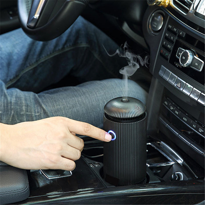 Negative Ion Purification Humidifier Ultrasonic Atomizing Aromatherapy Car Air Purifier - Black Image 4