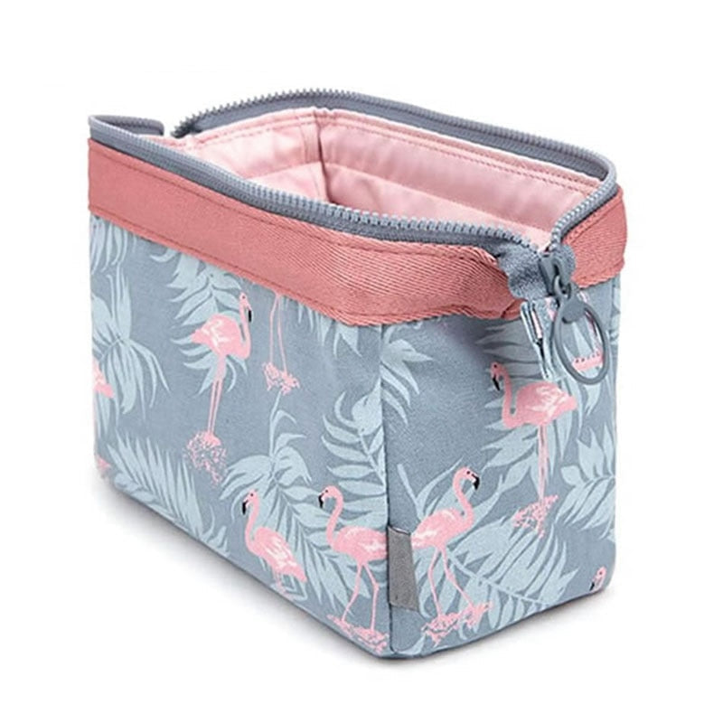 fashion cosmetic bag Women waterproof Flamingo makeup bags travel organizer Toiletry Kits Portable Beautician Image 1