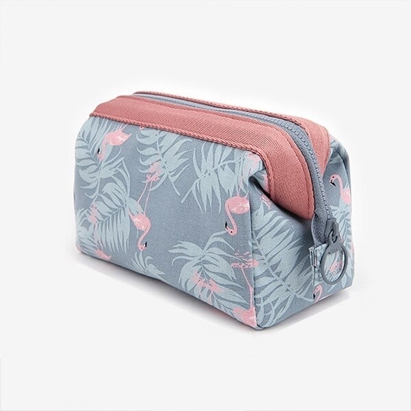 fashion cosmetic bag Women waterproof Flamingo makeup bags travel organizer Toiletry Kits Portable Beautician Image 3