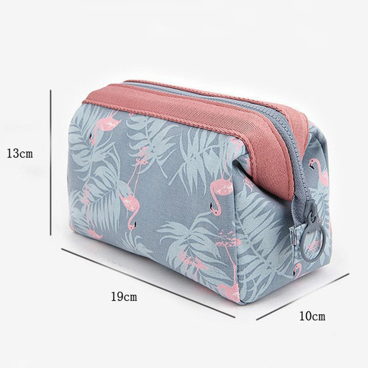 fashion cosmetic bag Women waterproof Flamingo makeup bags travel organizer Toiletry Kits Portable Beautician Image 4