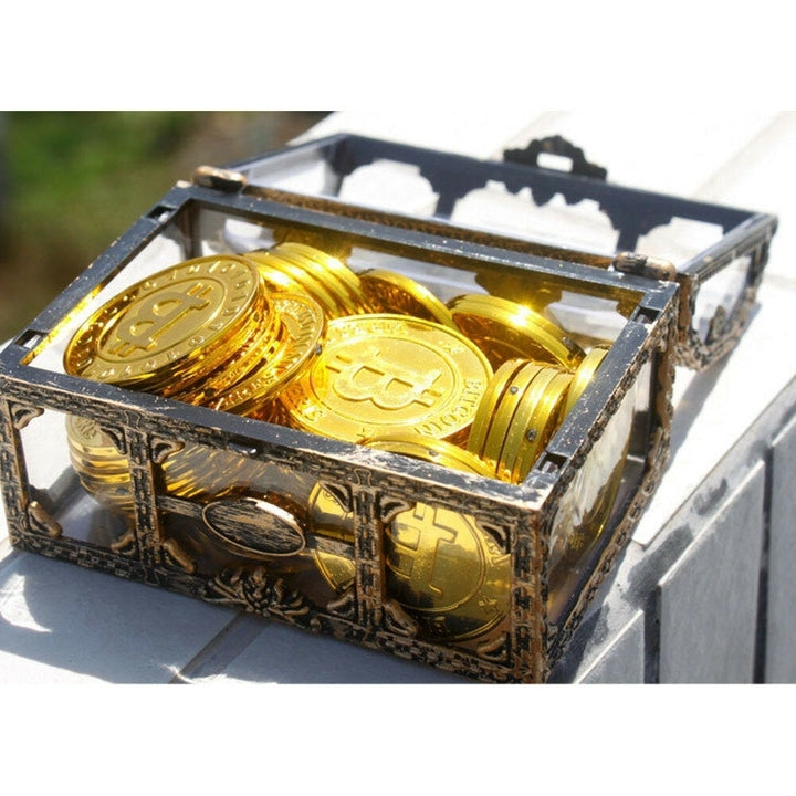 Pirate Transparent Treasure Box Simulation Crystal Jewel Box Plastic Box Pirate Scene Decoration Props Transparent Image 4