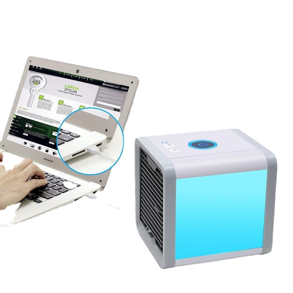 Portable Air Cooler Fan Mini USB Conditioner 7 Colors Light Desktop Cooling Humidifier Purifier for Office Bedroom Image 7