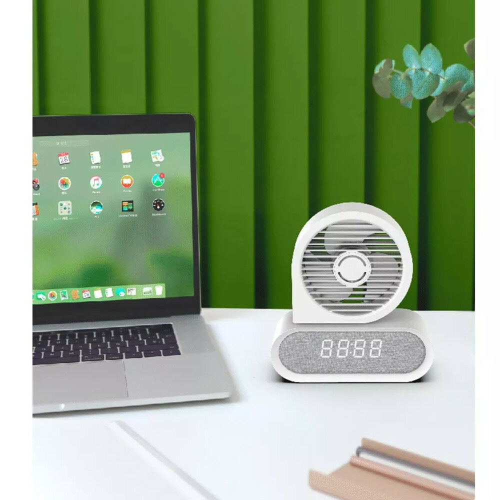 Portable Desktop Fan Wireless Compatible Charging Time Display Low Noise for Home Office Image 5