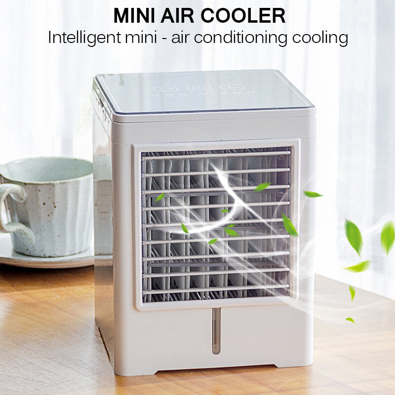 Portable Humidifier Air Conditioner 3 Wind Speeds Touch Timing Control USB Air Cooler Table Mini Fan for Office Home Car Image 4