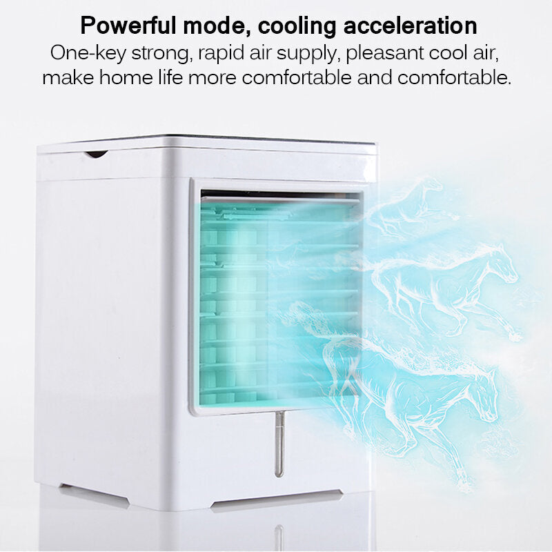 Portable Humidifier Air Conditioner 3 Wind Speeds Touch Timing Control USB Air Cooler Table Mini Fan for Office Home Car Image 5