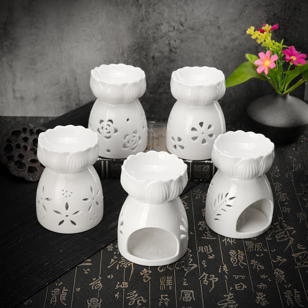 Oil Burner Ceramic Wax Melt Warmer Fragrance Tealight Candle Holder Cut-Out Image 9