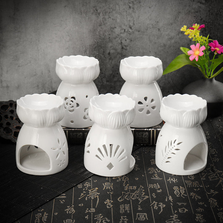 Oil Burner Ceramic Wax Melt Warmer Fragrance Tealight Candle Holder Cut-Out Image 10