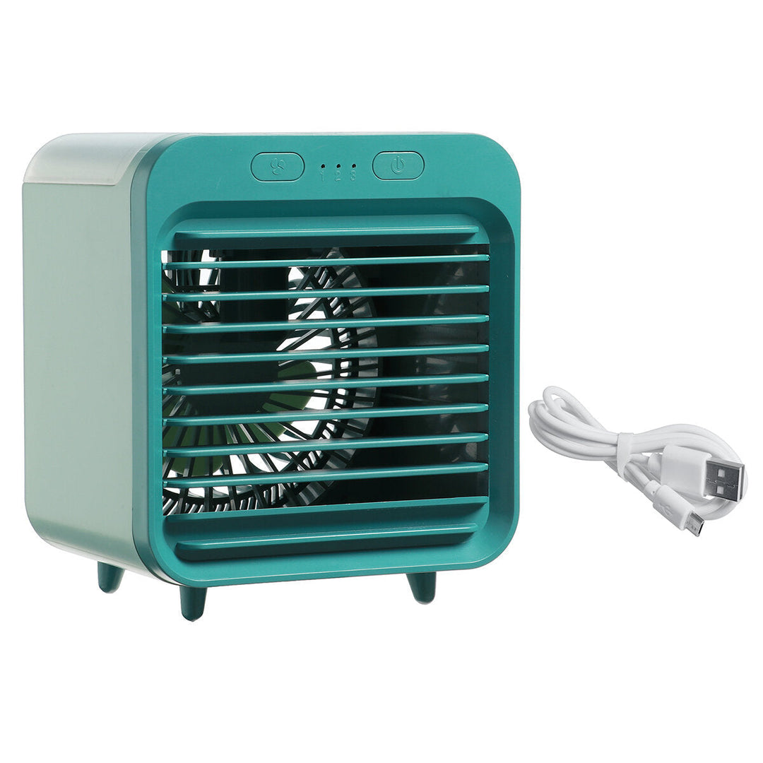 Portable Mini Personal Air Conditioner Desktop Fan Space Cooler USB Rechargeable 3 Gears Cooling Image 1