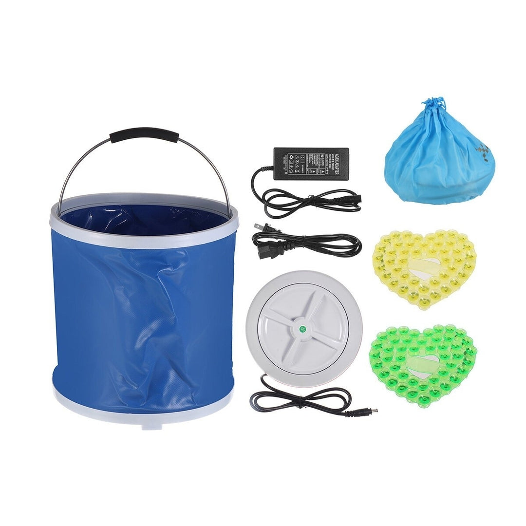 Portable Mini Turbine Clothes Washing Machine 20L Compact 110-240V Foldable Ultrasonic Washer for Travel Home Camping Image 1