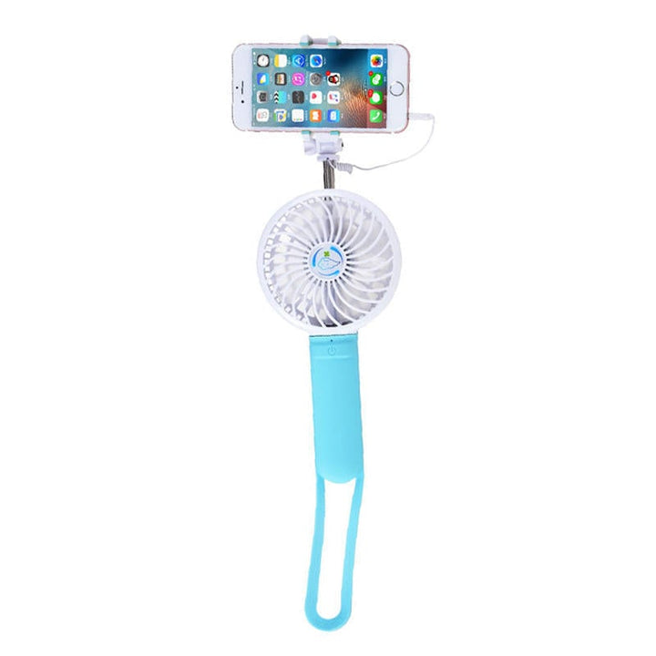 Portable Desktop Handheld Doughnut Design Base LED Night Fan Image 1