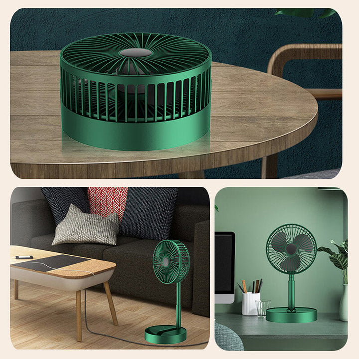 Portable Folding Telescopic Fan USB Floor Standing Fan 3 Gear Wind Speed Desktop Air Cooler Low Noise for Home Bedroom Image 4