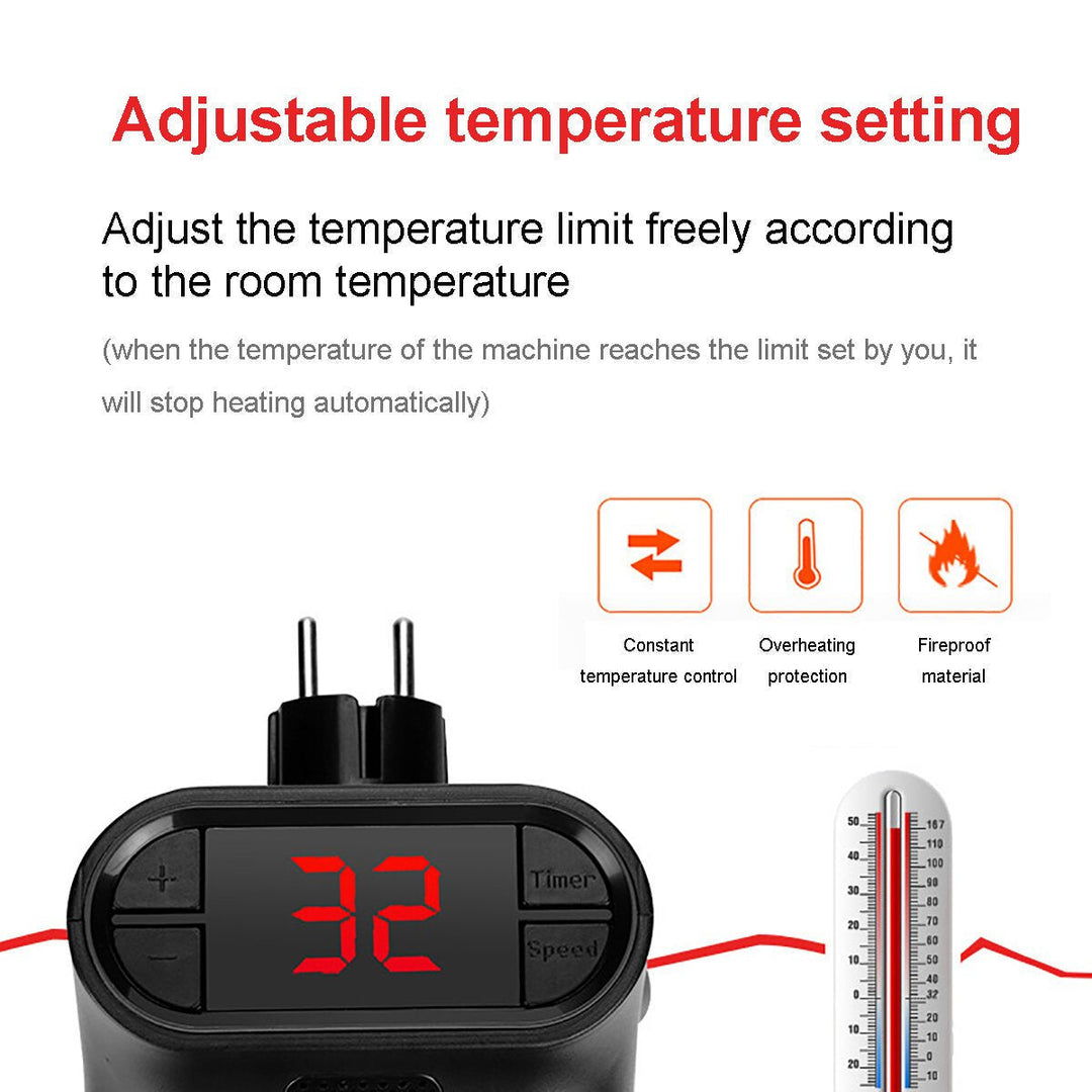 Portable Electric Heater Fireplace Radiator 3D Flame Warmer Low Noise 3S Rapid Heating for Home Office Image 7