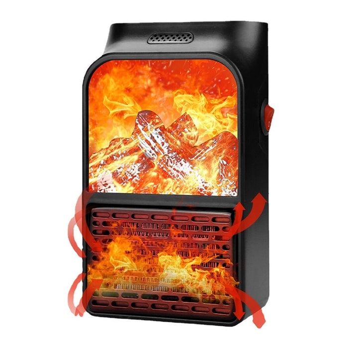 Portable Electric Heater Fireplace Radiator 3D Flame Warmer Low Noise 3S Rapid Heating for Home Office Image 1