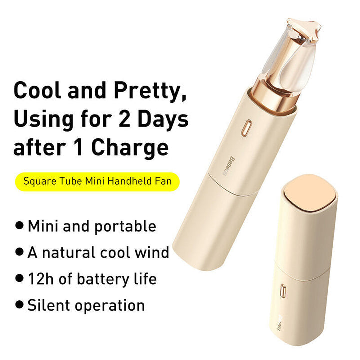 Portable Handheld Fan Square Tube Mini Fan 2 Gear Rechargeable Summer Cooling Fan USB Cooler Fan Small Air Cooler Low Image 8