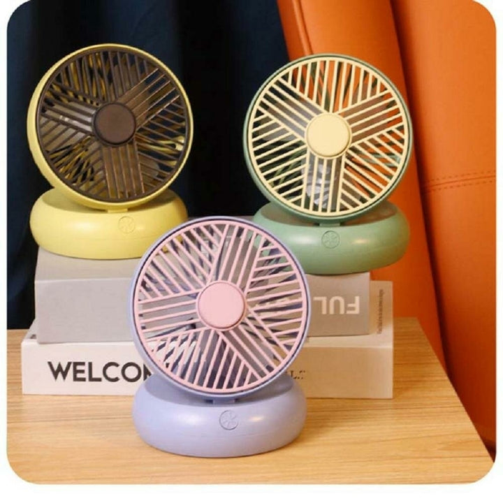 Portable Mini Desktop Fan Adjustable Angle USB Air Cooler 2 Gears Wind Speed for Outdoor Home Office Image 2