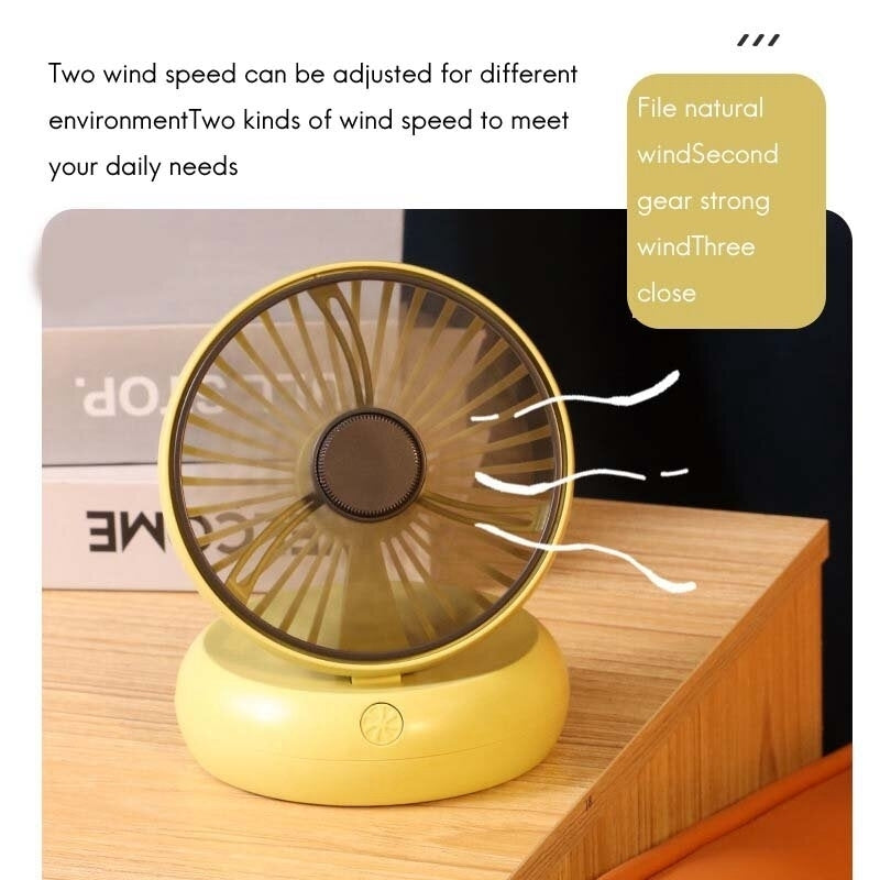 Portable Mini Desktop Fan Adjustable Angle USB Air Cooler 2 Gears Wind Speed for Outdoor Home Office Image 3