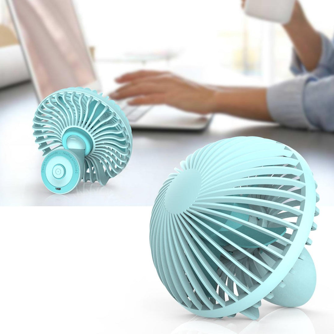 Portable Mini Electronic Desktop Mushroom Shape Summer Cooling Fan 2 Grade Adjustment USB Charging F Image 3