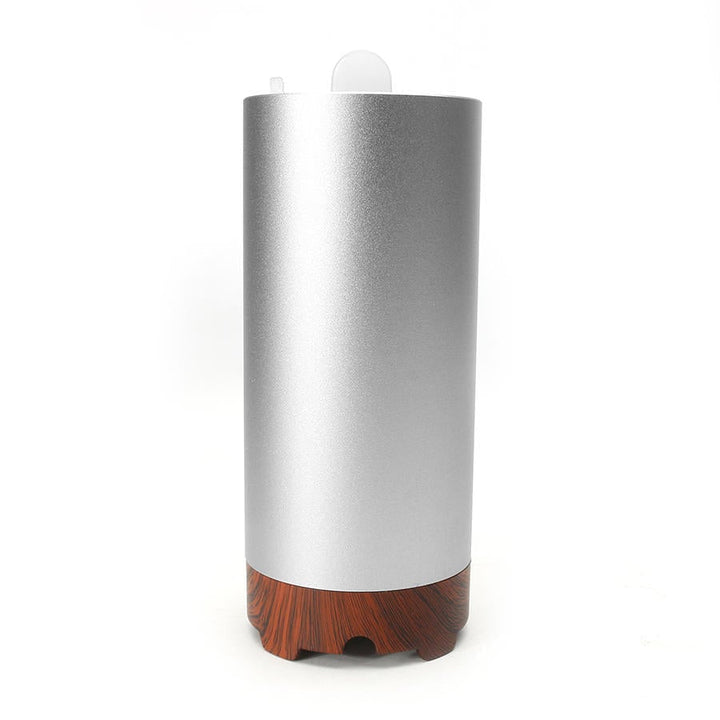 Protable Essential Oil Humidifier Aromatherapy Diffuser Metal and Wood Grain Style Image 4