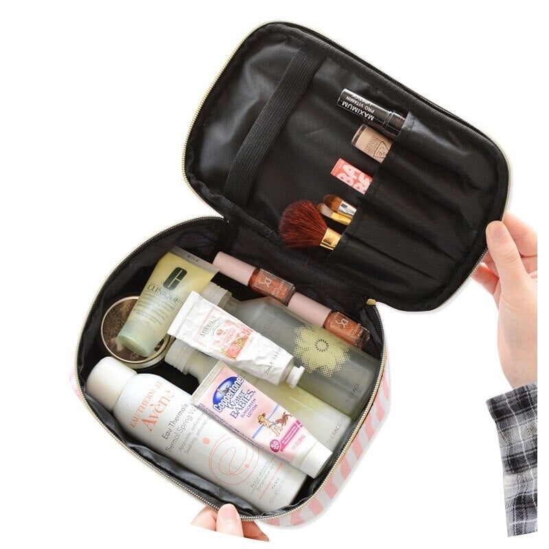 PVC Transparent Cosmetic Bag Organizer Travel Toiletry Set Pink Beauty Case Makeup Beautician Vanity Necessaire Trip Image 9