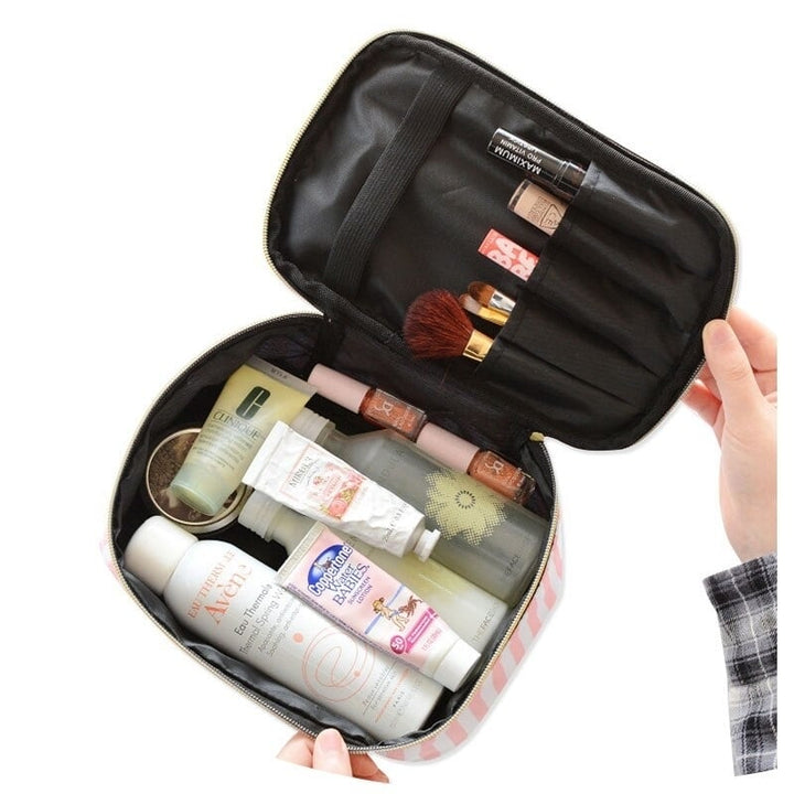 PVC Transparent Cosmetic Bag Organizer Travel Toiletry Set Pink Beauty Case Makeup Beautician Vanity Necessaire Trip Image 9