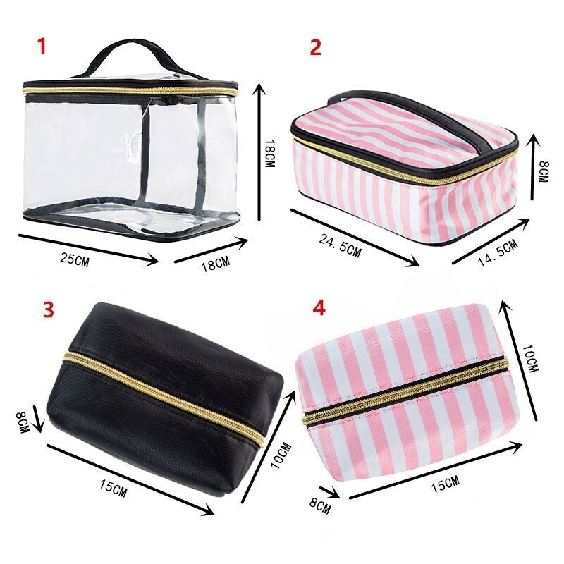 PVC Transparent Cosmetic Bag Organizer Travel Toiletry Set Pink Beauty Case Makeup Beautician Vanity Necessaire Trip Image 10