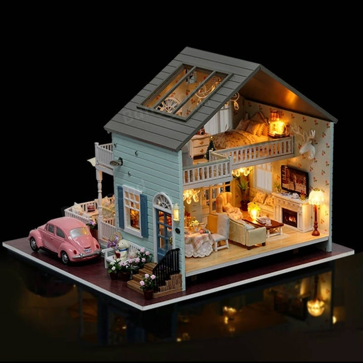 Queens Town DIY Miniature Model With Light Music Collection Gift Image 4