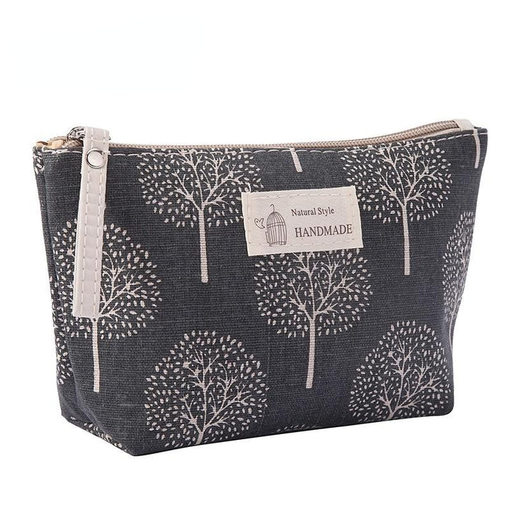 Soft Canvas Bear Tree Print Pattern Women Travel Storage Bag Toiletries Organize Cute Cosmetic Portable Make Up Bags Image 1