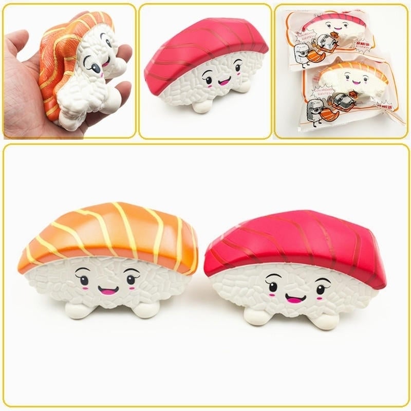 SquishyFun Tuna Salmon Sushi Squishy Jumbo 14cm Slow Rising Original Packaging Collection Gift Decor,DTTT Image 2