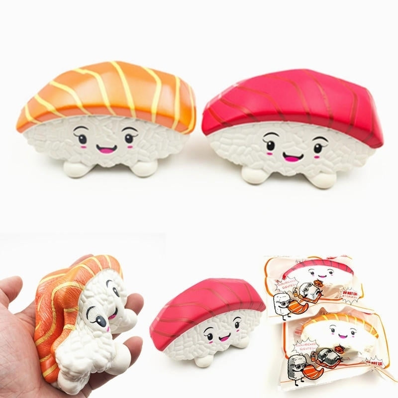 SquishyFun Tuna Salmon Sushi Squishy Jumbo 14cm Slow Rising Original Packaging Collection Gift Decor,DTTT Image 3