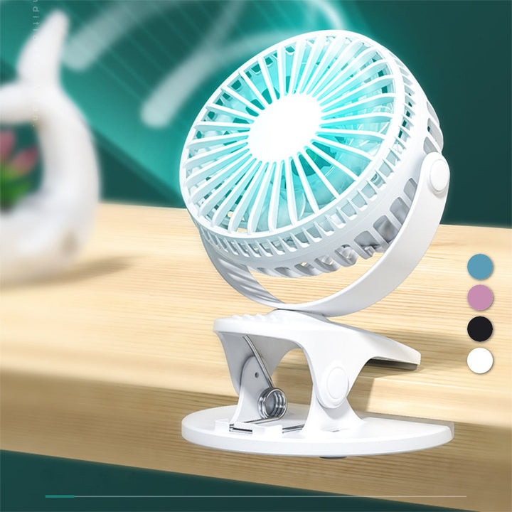 Travel Mini USB Clip-on Fan 360 Desktop Rotation Portable Desk Fan Personal Quiet Electric Fan for Home Office Camping Image 2