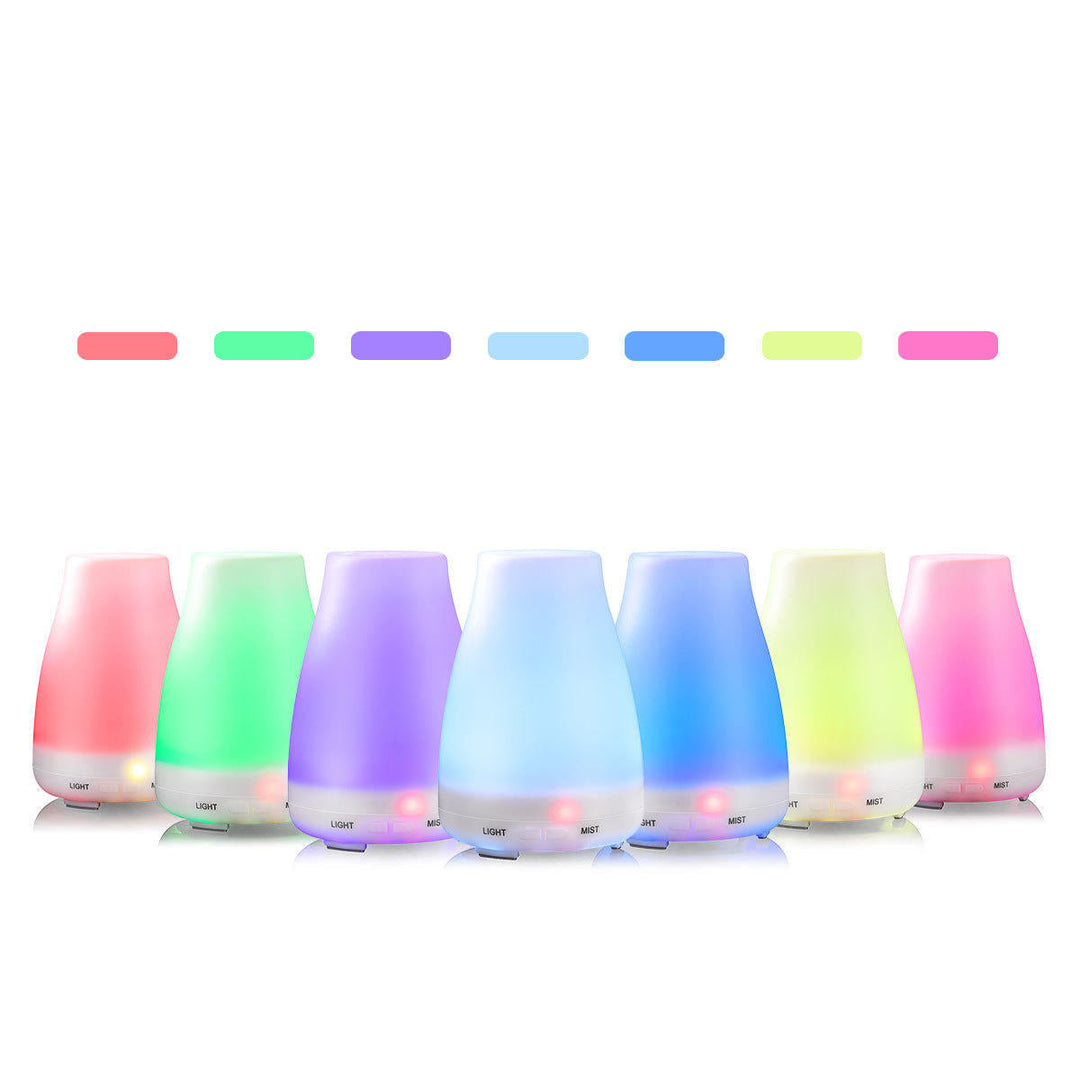 Ultrasonic Humidifier Waterless Auto Shut-off Aromatherapy Oil Cool Mist Diffuser With Color LED Lights Image 1