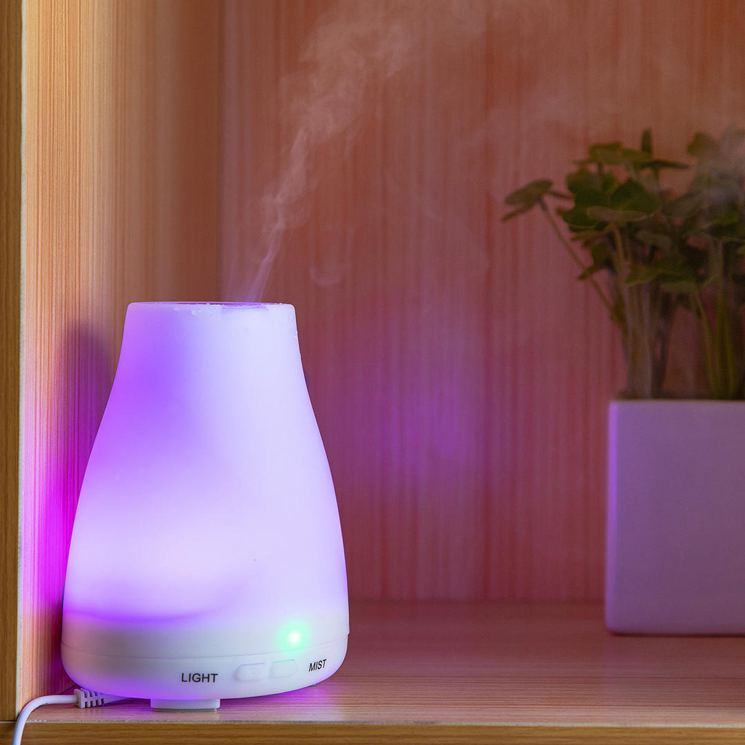 Ultrasonic Humidifier Waterless Auto Shut-off Aromatherapy Oil Cool Mist Diffuser With Color LED Lights Image 12