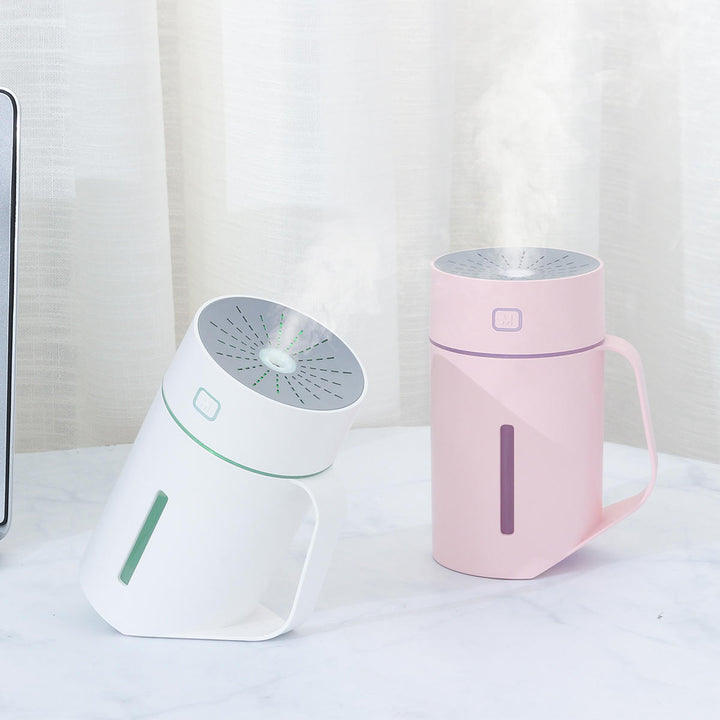 USB Battery Portable Mini 7 Color LED Air Humidifier Diffuser 2 Gear Wired Wireless Night Light Humidifier Image 11