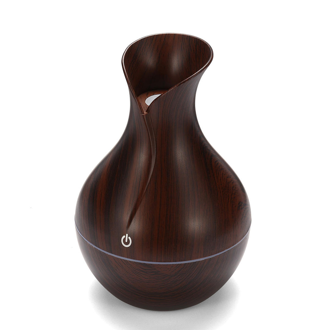 USB Electric Wood Grain Ultrasonic Cool Mist Humidifier Aroma Essential Oil Diffuser LED lights Image 2