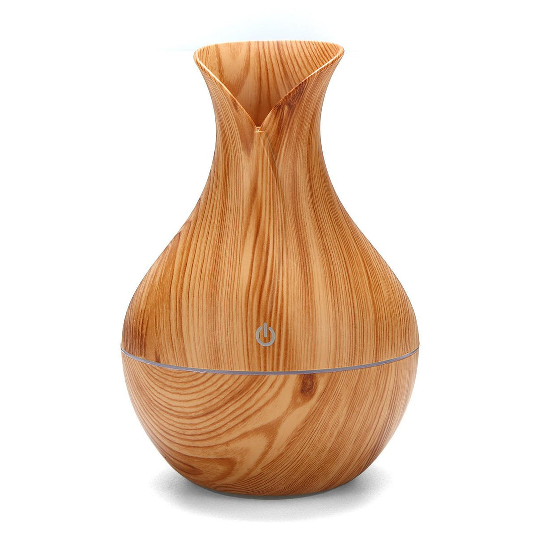 USB Electric Wood Grain Ultrasonic Cool Mist Humidifier Aroma Essential Oil Diffuser LED lights Image 1