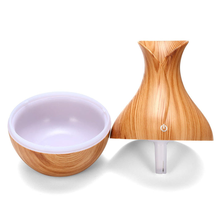 USB Electric Wood Grain Ultrasonic Cool Mist Humidifier Aroma Essential Oil Diffuser LED lights Image 10