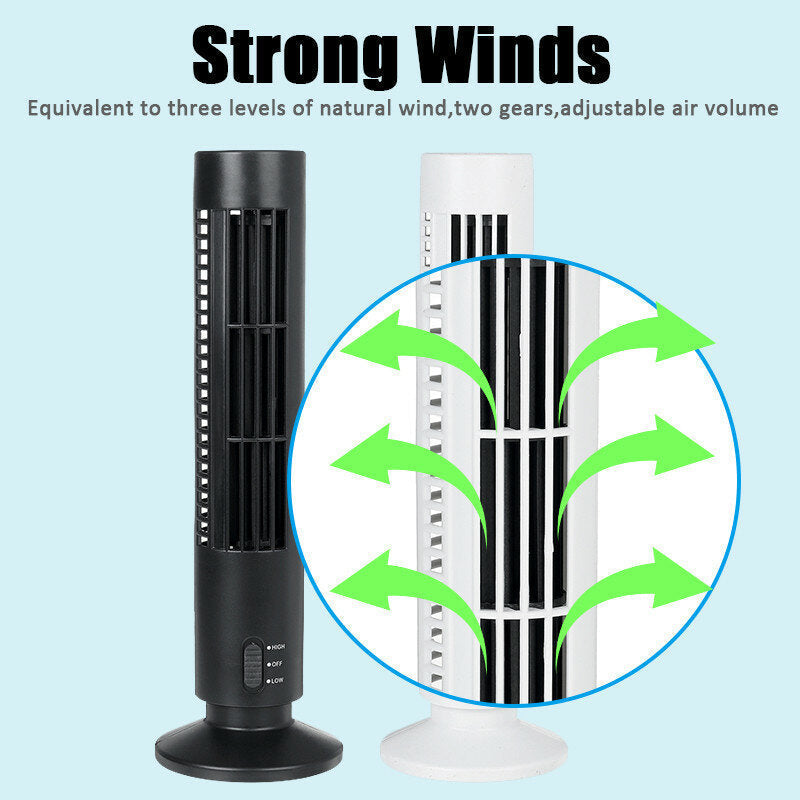 USB Mini Leafless Air Conditioner Table Cooler Tower Fan Summer Cooling for Home Office DTTT Image 3